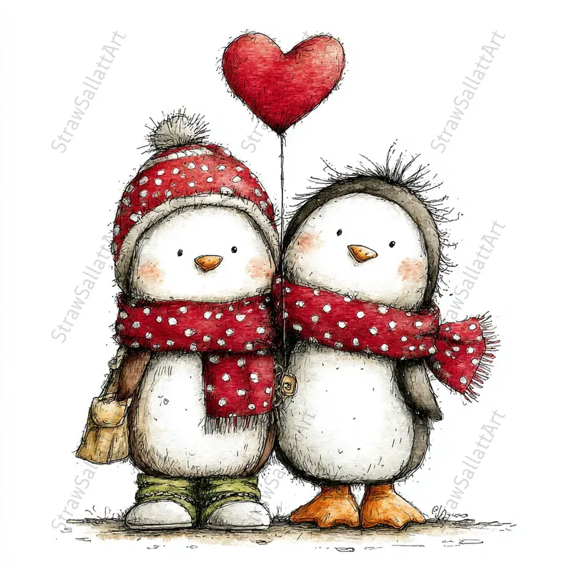 Whimsical Valentine Logo Clipart Sets