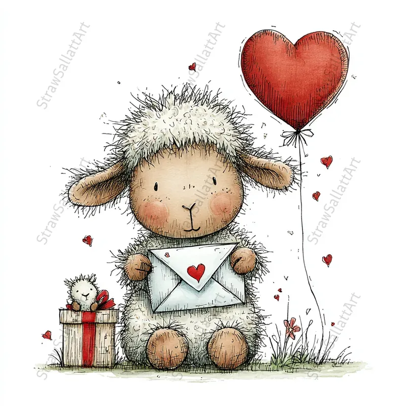 Whimsical Valentine Logo Clipart Sets