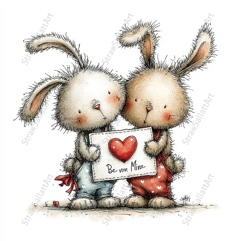 Whimsical Valentine Logo Clipart Sets