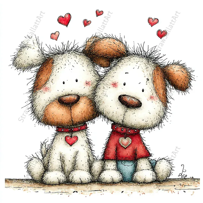 Whimsical Valentine Logo Clipart Sets