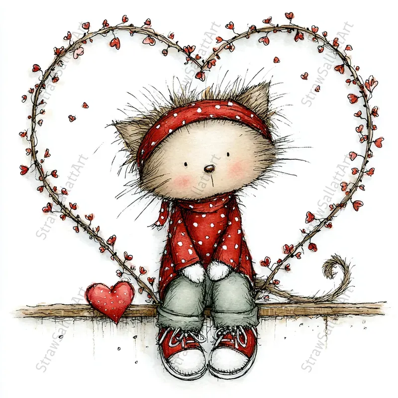 Whimsical Valentine Logo Clipart Sets