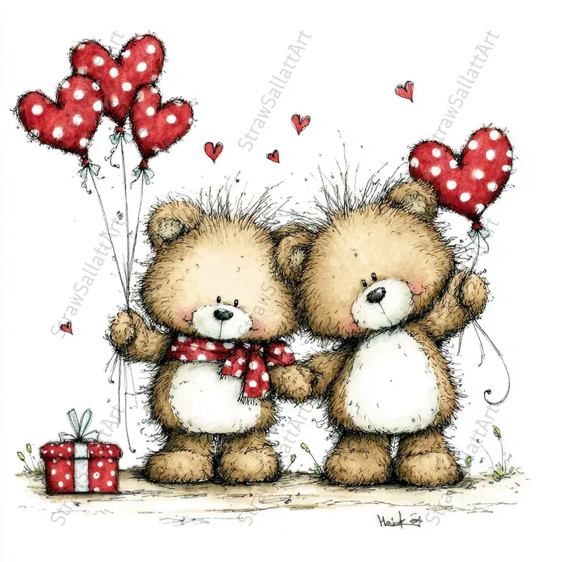 Whimsical Valentine Logo Clipart Sets