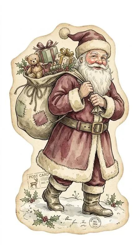 Vintage Christmas Junk Journal Stickers