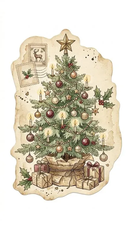 Vintage Christmas Junk Journal Stickers
