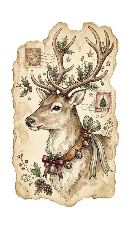 Vintage Christmas Junk Journal Stickers