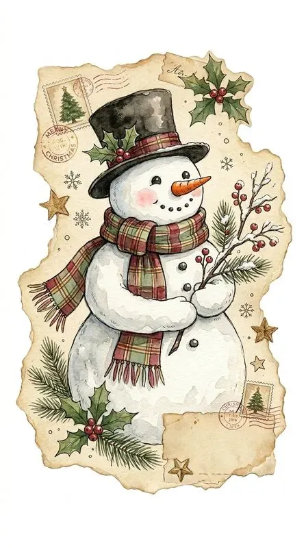 Vintage Christmas Junk Journal Stickers