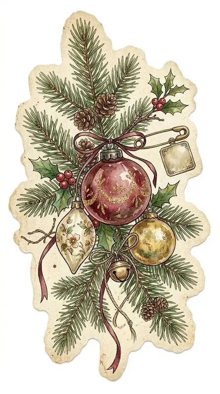 Vintage Christmas Junk Journal Stickers