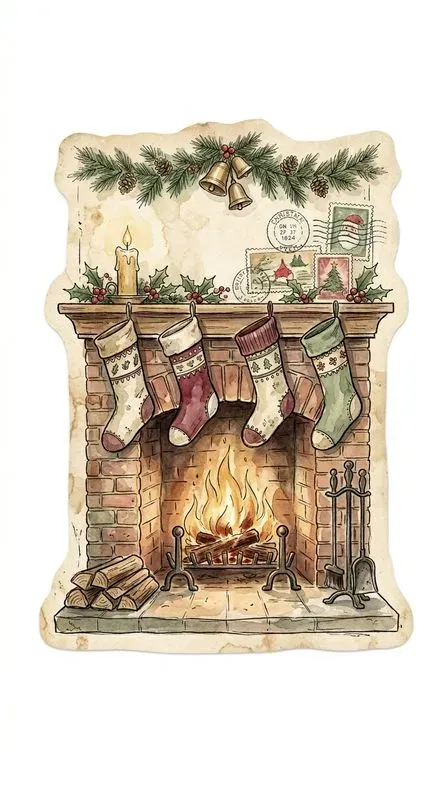 Vintage Christmas Junk Journal Stickers