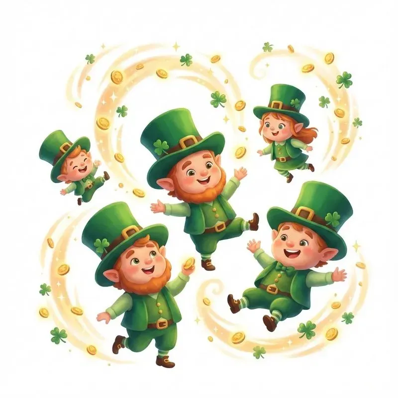 Whimsical St Patricks Day Leprechauns