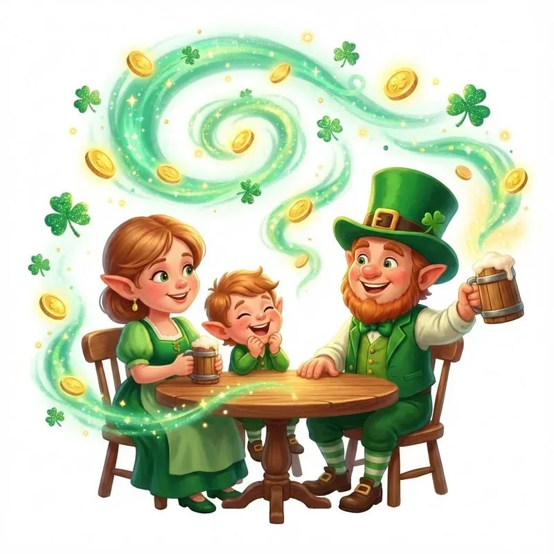 Whimsical St Patricks Day Leprechauns