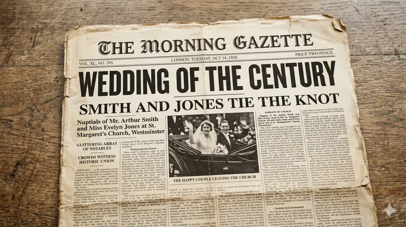 Vintage Newspaper Headline Front Pages