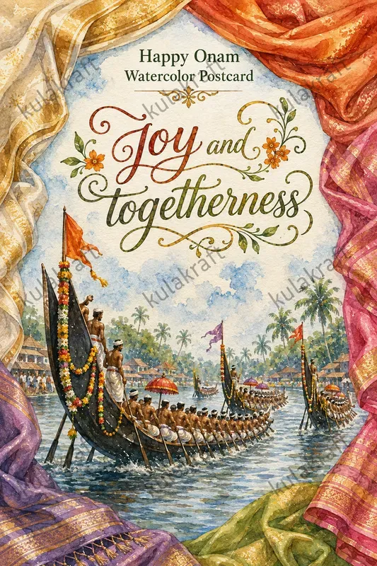Onam Watercolor Greeting Postcards