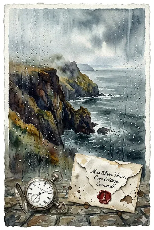 Vintage Watercolor Rainy Windows