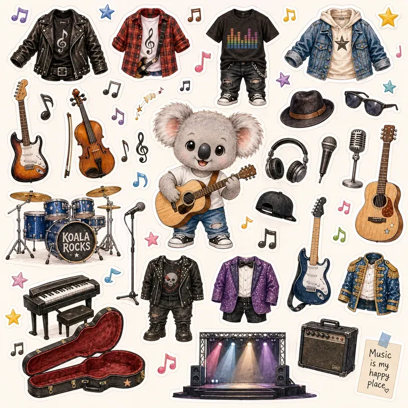 Whimsical Dressup Sticker Sheet Creators