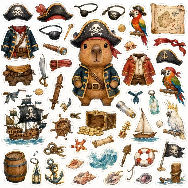 Whimsical Dressup Sticker Sheet Creators
