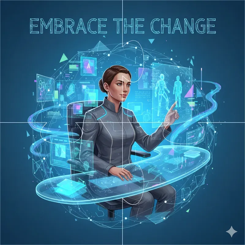 Futuristic Tech Workers Art