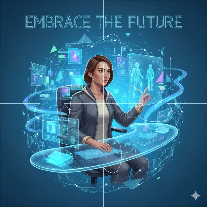 Futuristic Tech Workers Art