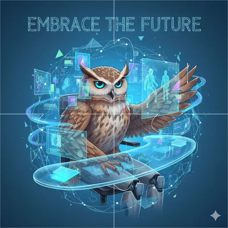Futuristic Tech Workers Art