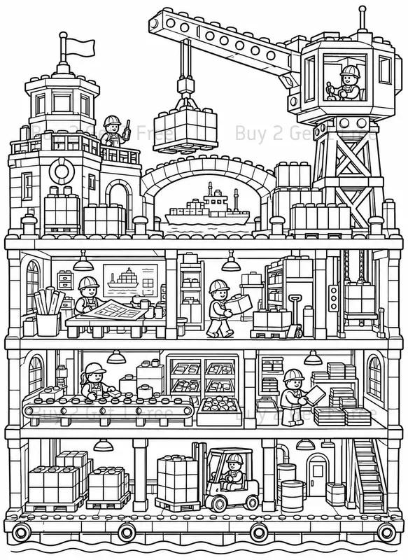 Animal Dollhouse Cutaway Coloring Books