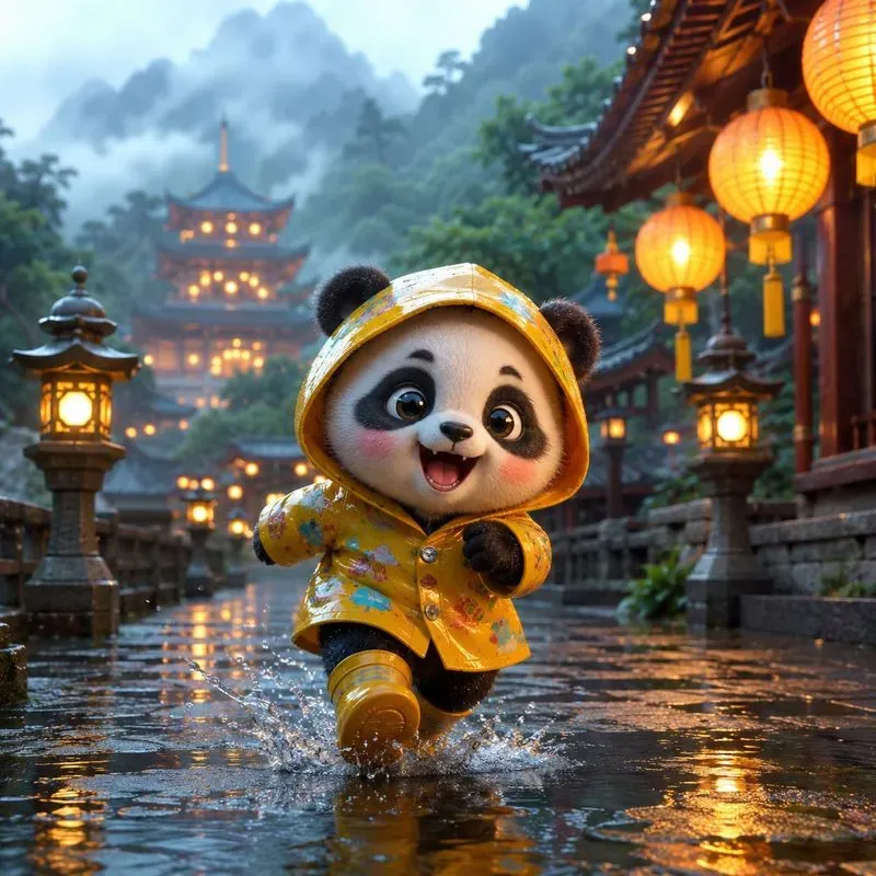 Whimsical Rainy Friends