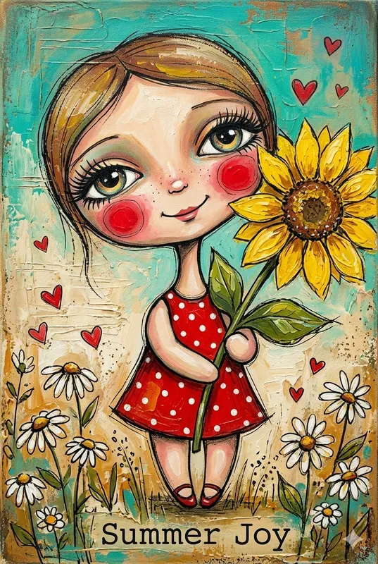Whimsical Folk Art Character Canvases