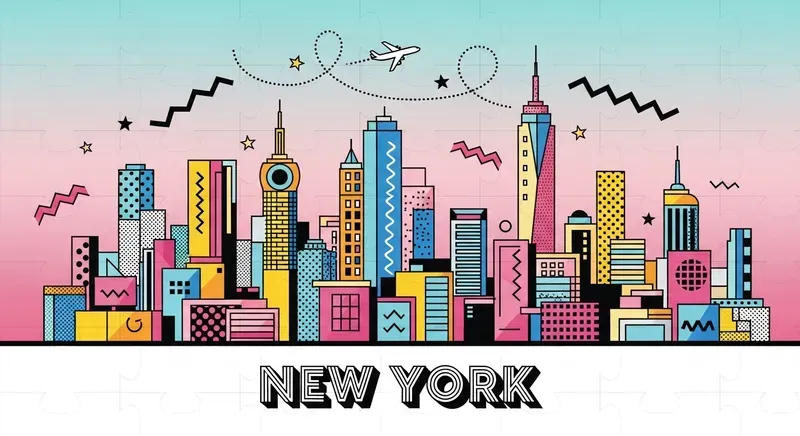 Retro Memphis City Skyline Art Posters