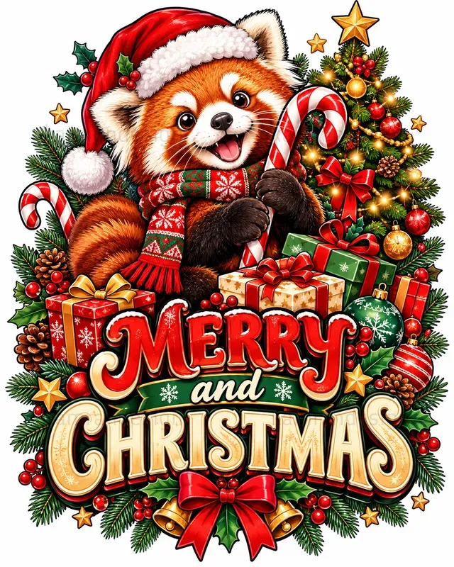 Cute Christmas Animal Typographies