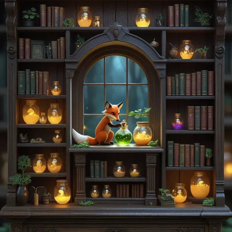 3D Miniature Cozy Animal Book Nooks