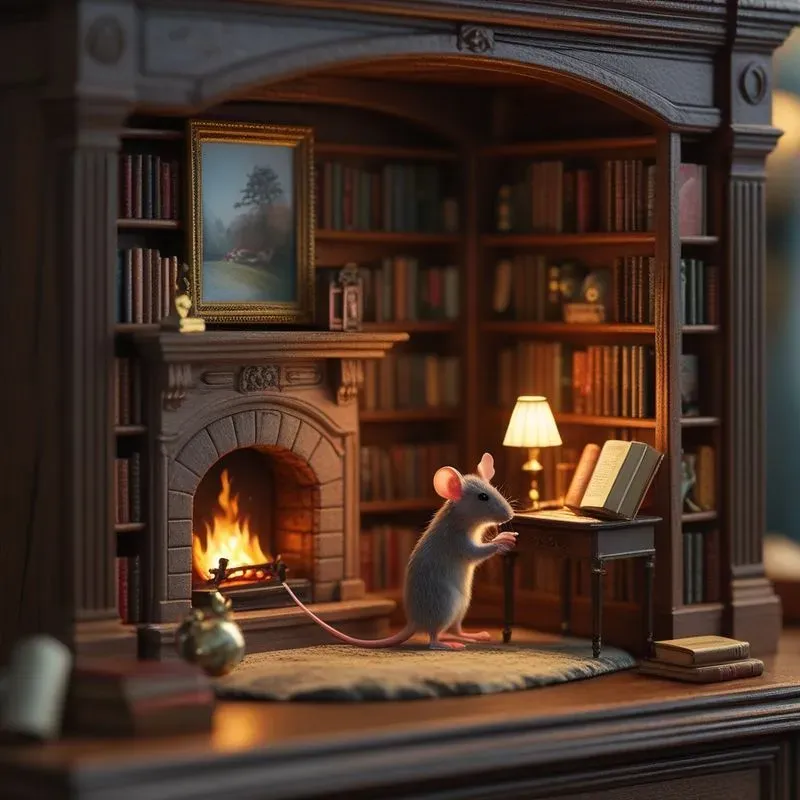3D Miniature Cozy Animal Book Nooks