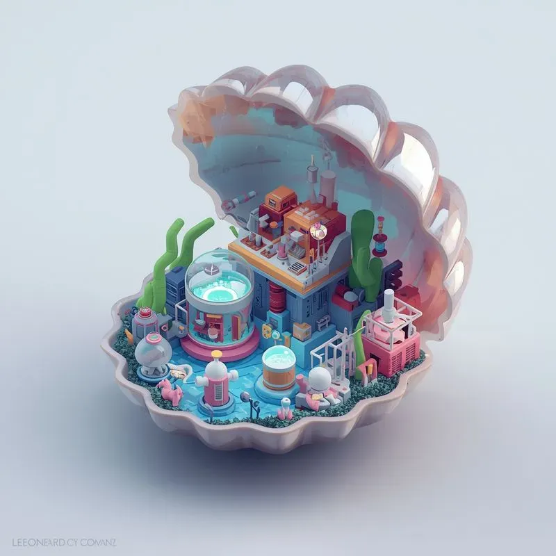 Miniature 3D Isometric Diorama Worlds