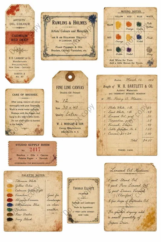 Vintage Artist Studio Ephemera