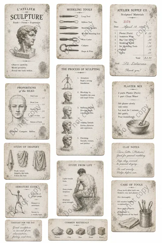Vintage Artist Studio Ephemera