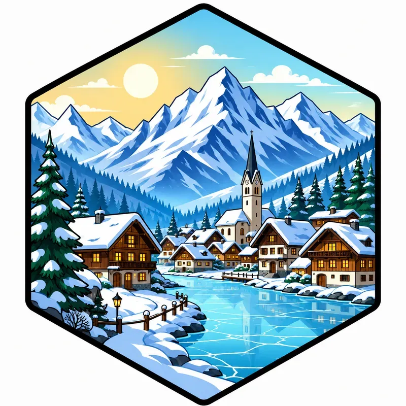 Hexagon Nature Scene Vectors