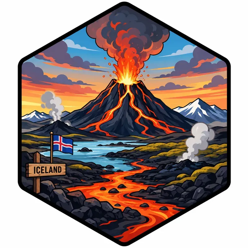 Hexagon Nature Scene Vectors