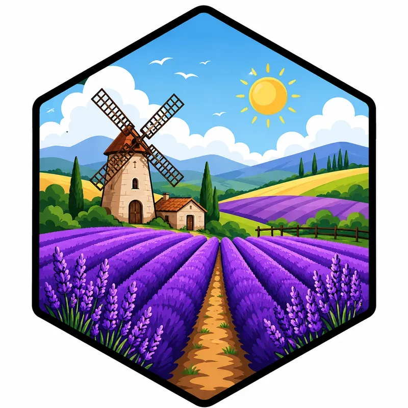 Hexagon Nature Scene Vectors