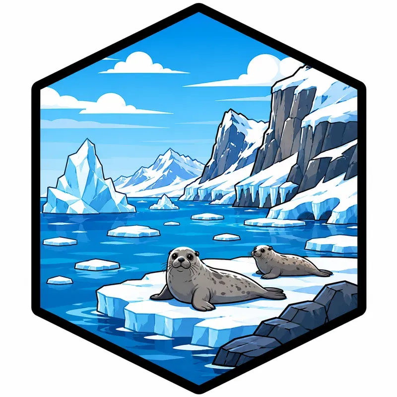 Hexagon Nature Scene Vectors