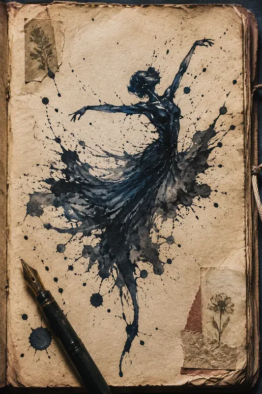 Ink Splash Figure Junk Journal Pages
