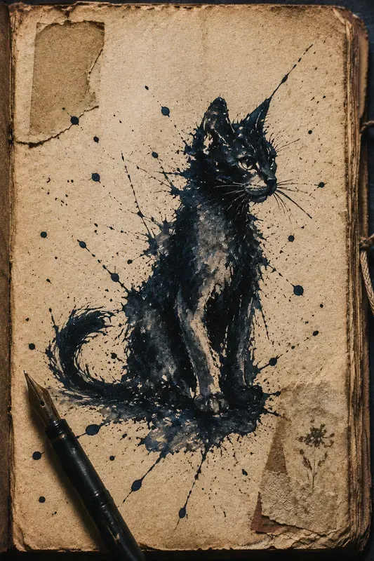 Ink Splash Figure Junk Journal Pages