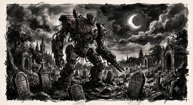 Dark Fantasy Charcoal Art