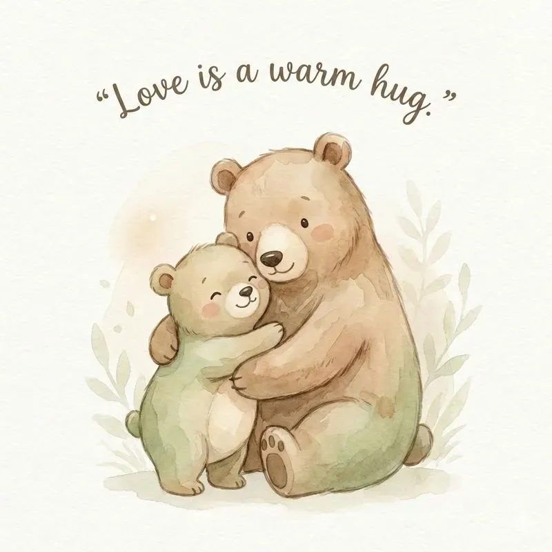 Cute Watercolor Love Quote Illustrations