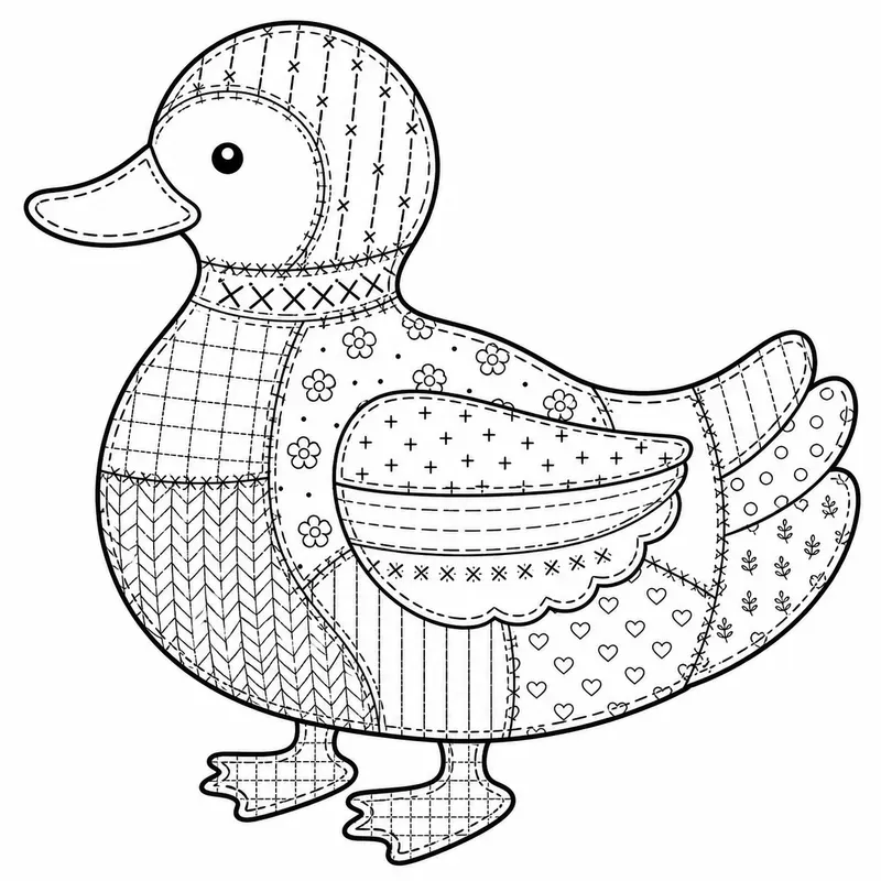 Farm Animal Patchwork Coloring Pages