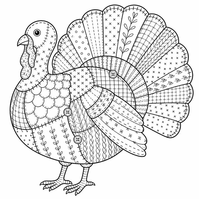 Farm Animal Patchwork Coloring Pages