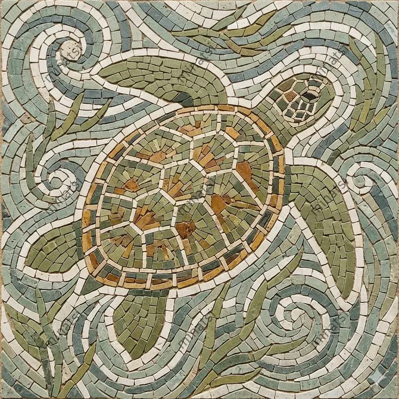 Ancient Mosaic Marine Life Collections