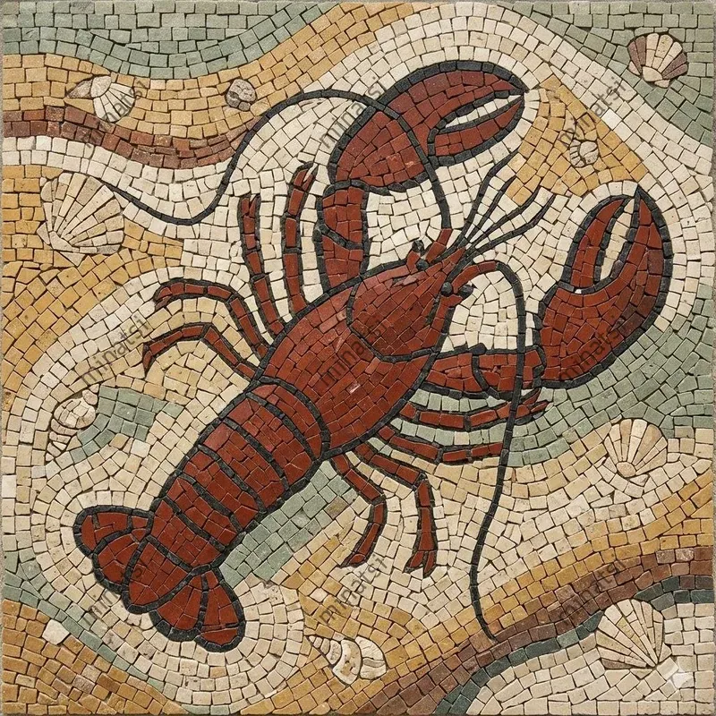Ancient Mosaic Marine Life Collections