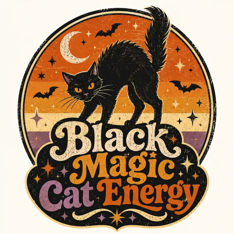 Retro Black Cat Halloween Tee Designs