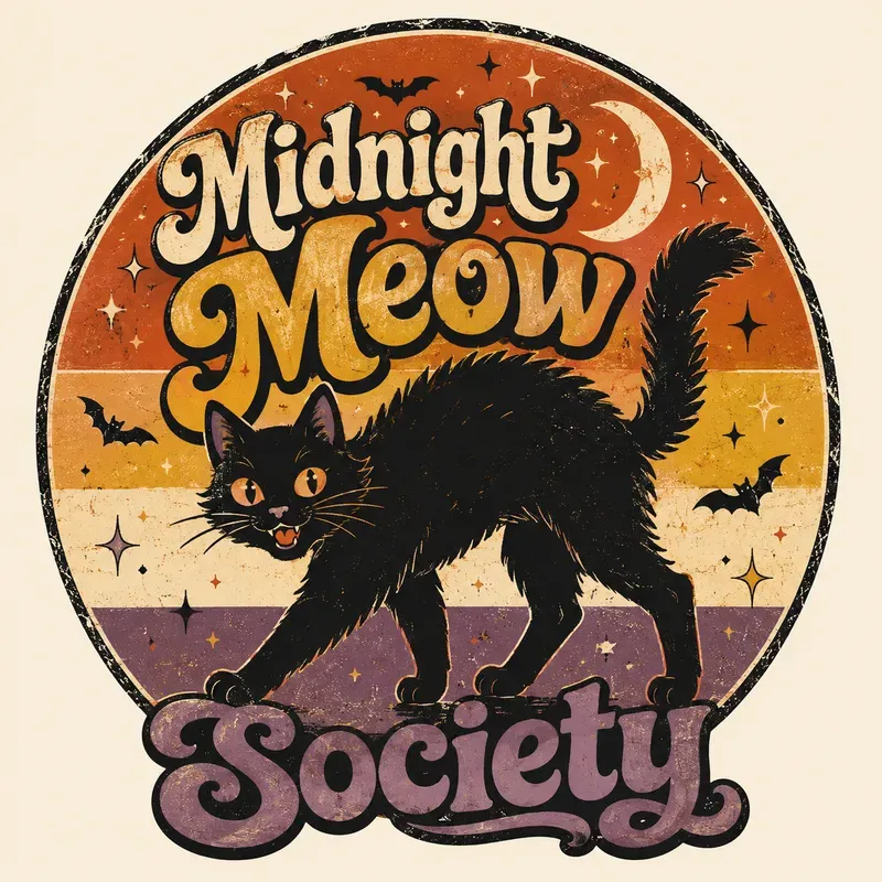 Retro Black Cat Halloween Tee Designs