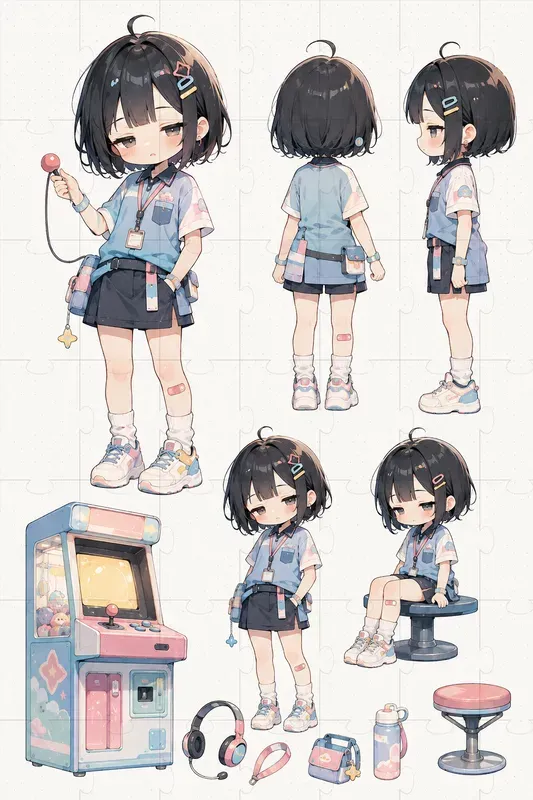 Chibi Anime Character Design Sheets