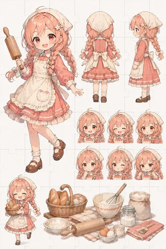 Chibi Anime Character Design Sheets