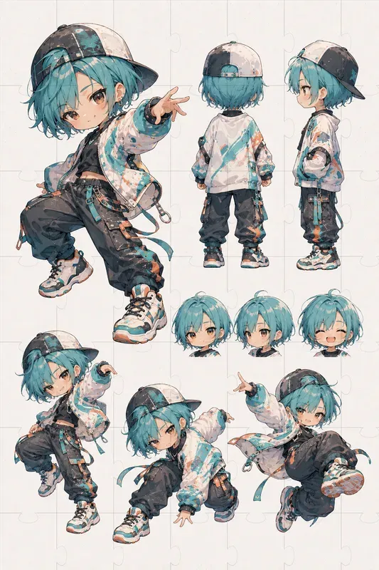 Chibi Anime Character Design Sheets