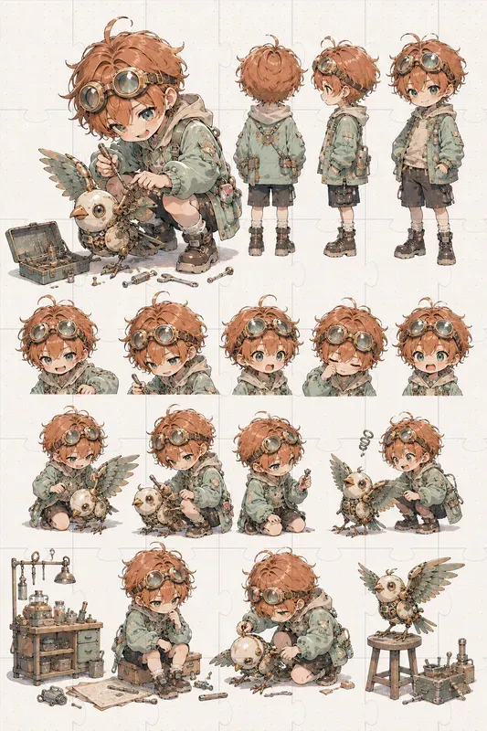 Chibi Anime Character Design Sheets
